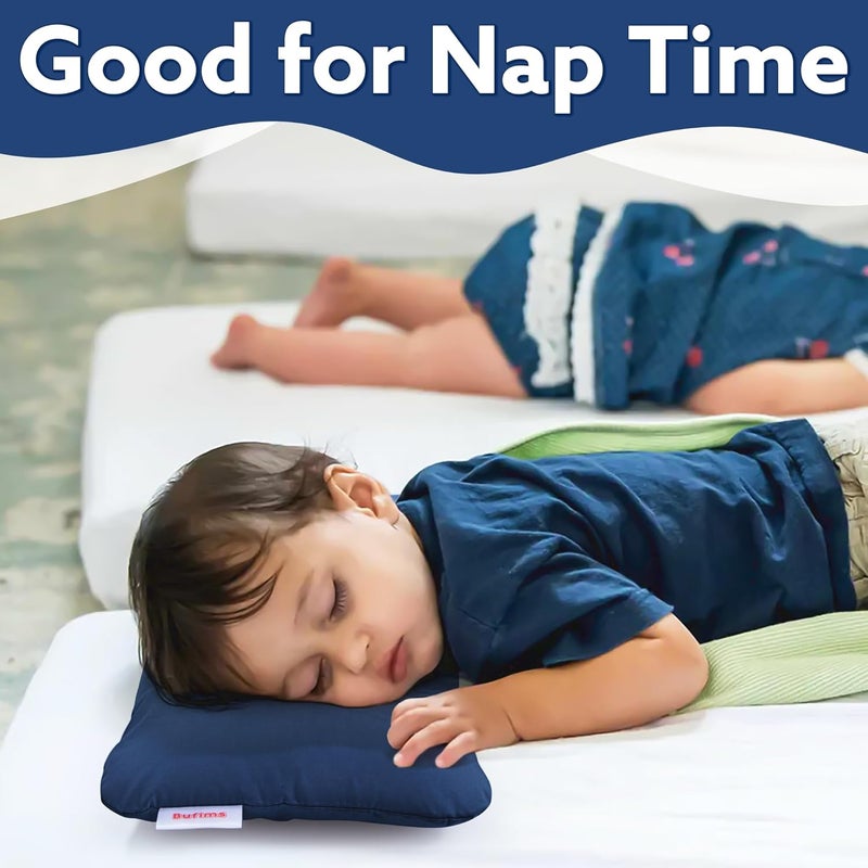Bufims Small Pillow 11"X7"X2.5" for Sleeping and Traveling Mini Pillow for Kids Tiny Pillow for Neck, Lumbar, Lower Back and Knee, Navy Blue - Image 3